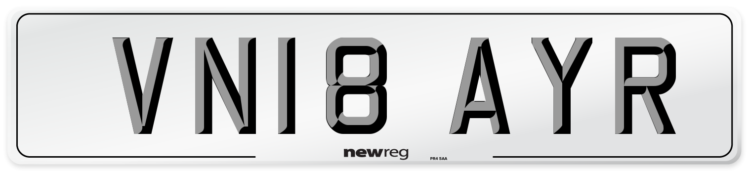 VN18 AYR Number Plate from New Reg